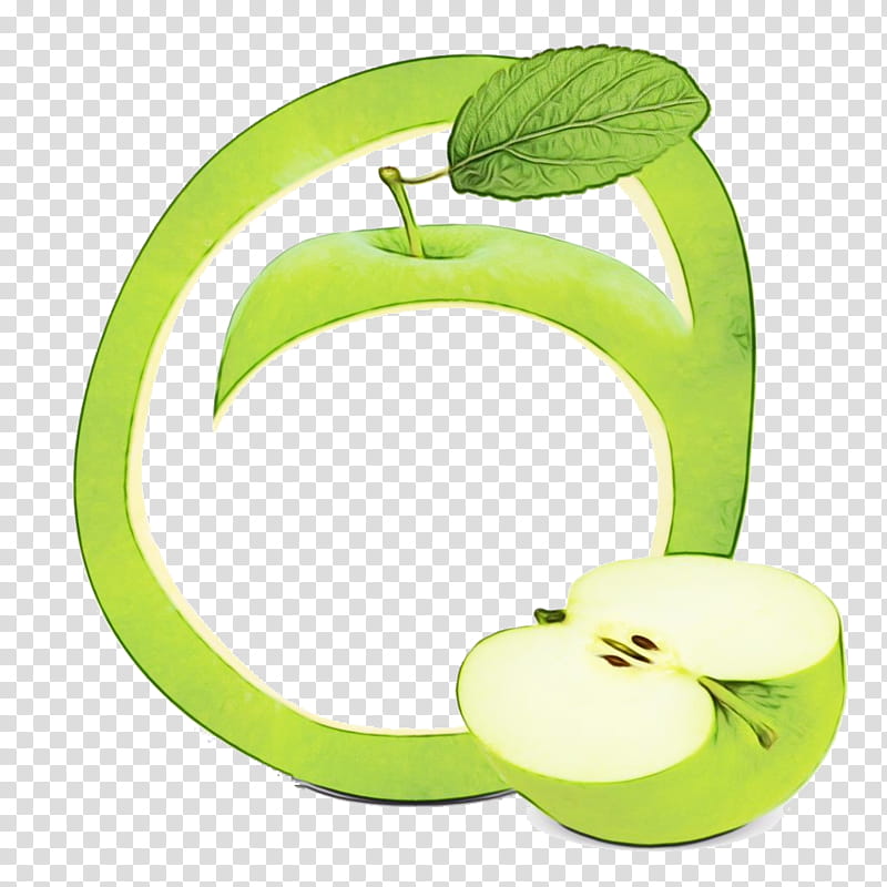 green apple leaf fruit plant, Watercolor, Paint, Wet Ink, Granny Smith, Food, Malus transparent background PNG clipart