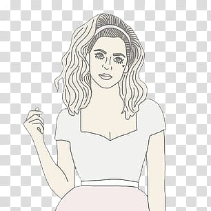 overlays, woman wearing Queen Anne neckline crop top drawing transparent background PNG clipart