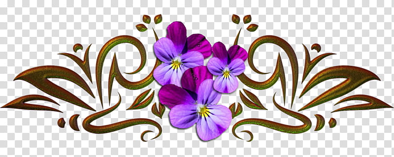 Ornamental Flowers , purple and pink floral border transparent background PNG clipart