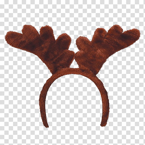 THIRD CHRISTMAS, brown moose-themed Alice band transparent background PNG clipart