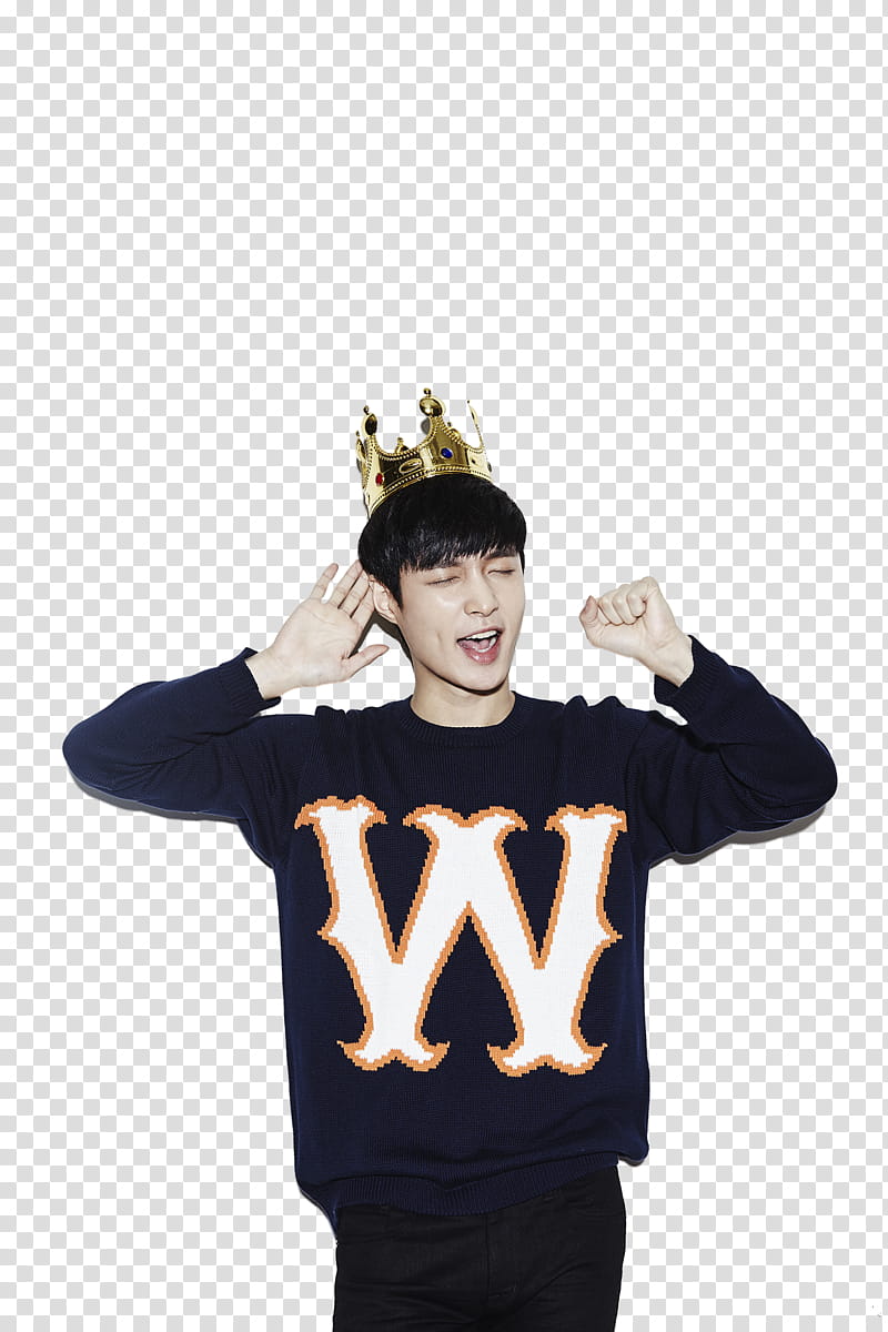 EXO S LAY, man wearing black sweater and crown transparent background PNG clipart