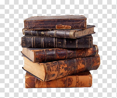 Old Books, pile of hardbound books transparent background PNG clipart