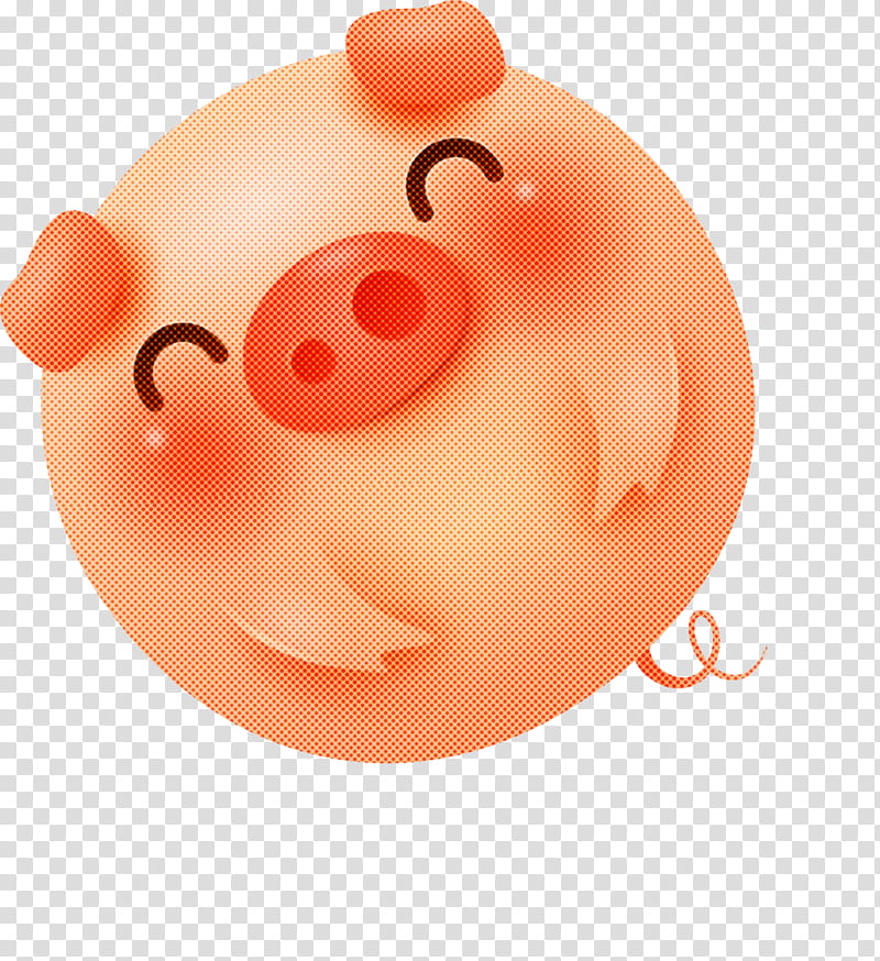 cute pig, Pink, Orange, Nose, Peach, Smile, Suidae transparent background PNG clipart