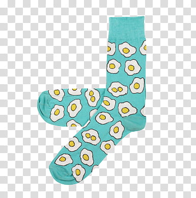 AESTHETIC GRUNGE, white-yellow-and-teal egg print socks transparent background PNG clipart