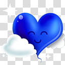 blue heart and clouds illustration transparent background PNG clipart