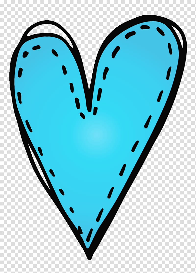 heart turquoise aqua teal, Watercolor, Paint, Wet Ink, Azure, Line, Line Art transparent background PNG clipart