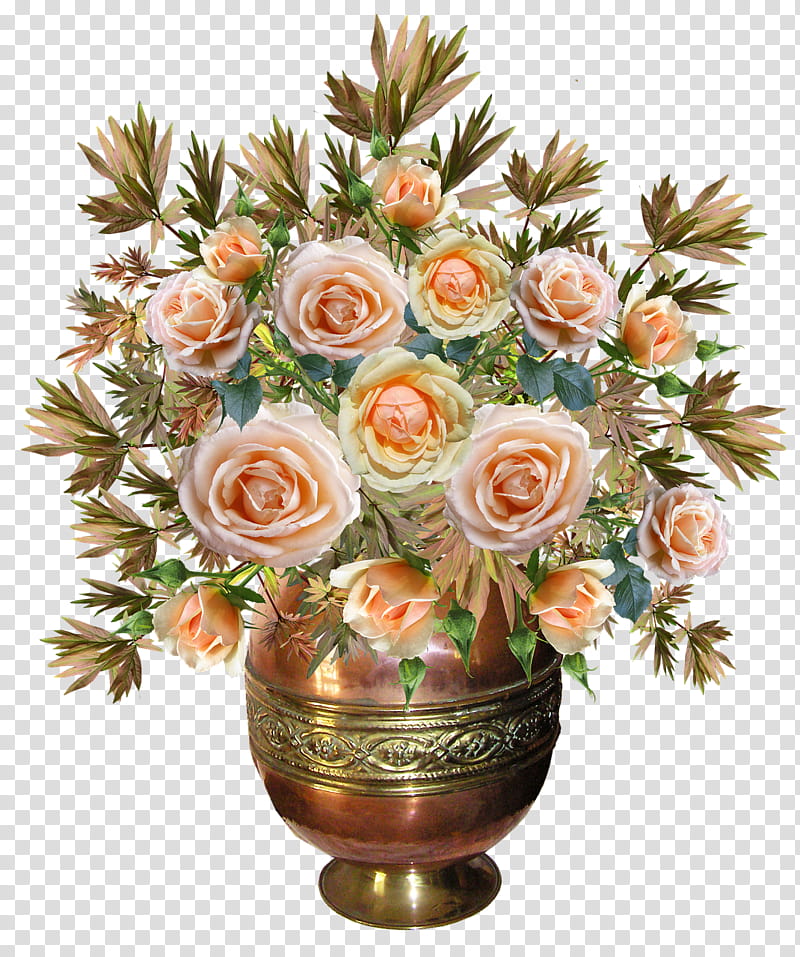 Floral Flower, Garden Roses, Vase, Flower Bouquet, Floristry, Floral Design, George Home Metallic Copper Effect Vase, Artificial Flower transparent background PNG clipart