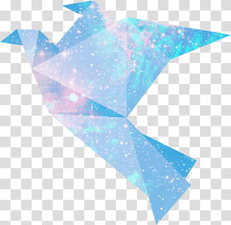 Space Origami, blue starry bird graphic illustration transparent background PNG clipart