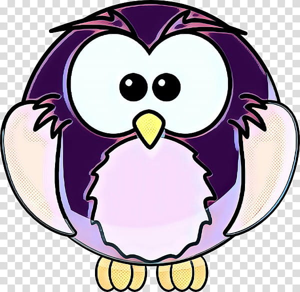 bird cartoon purple violet flightless bird, Pop Art, Retro, Vintage, Owl, Bird Of Prey, Beak transparent background PNG clipart