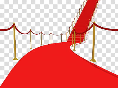 Red Carpet ByunCamis, red carpet with velvet rope and stair transparent background PNG clipart