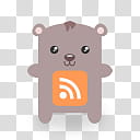 Kawaii animals RSS icon pack,  transparent background PNG clipart