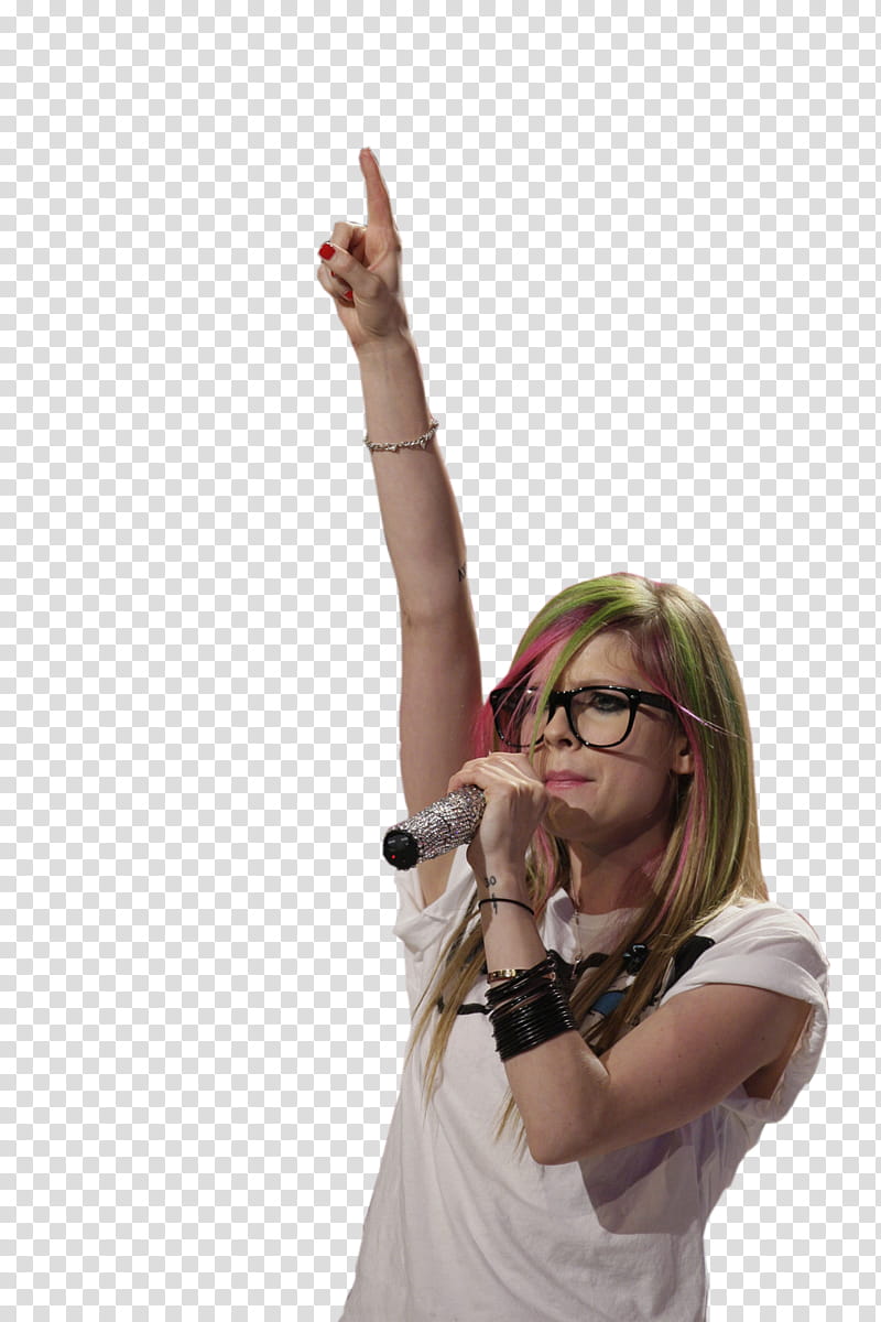 Avril, woman raising her hand and pointing up transparent background PNG clipart