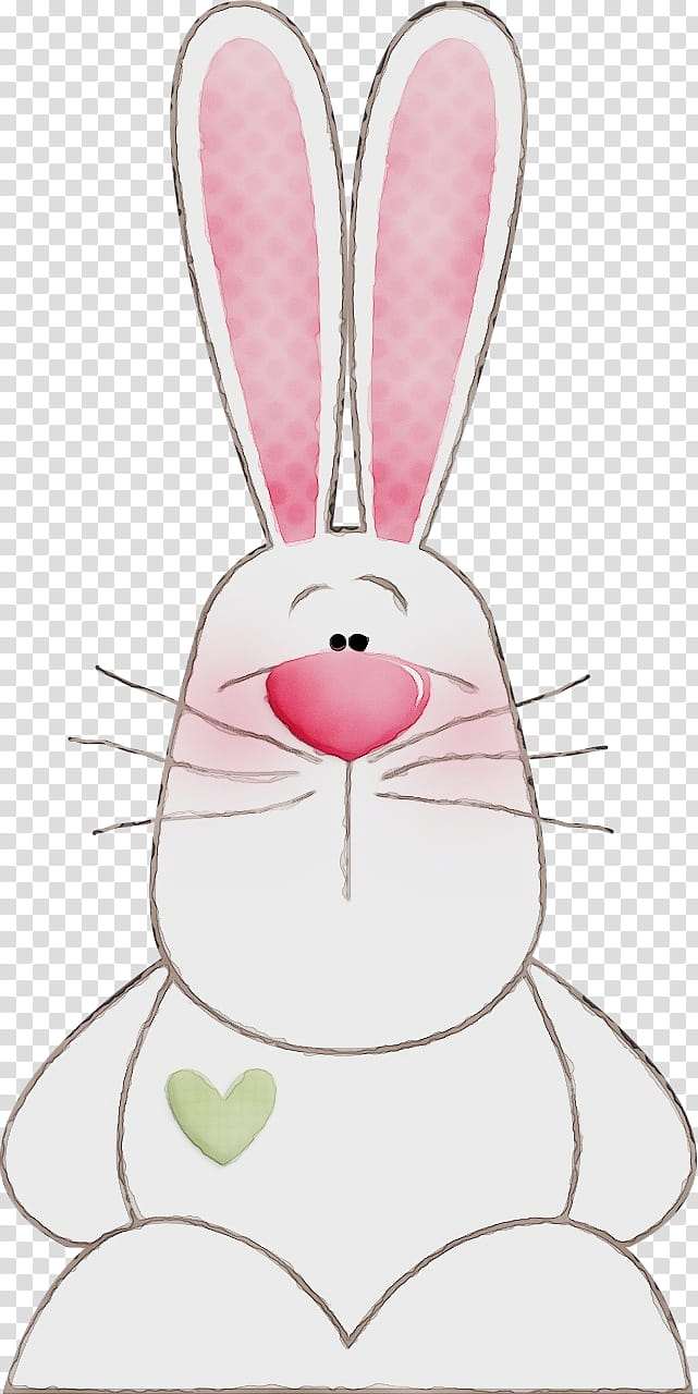 Easter bunny, Watercolor, Paint, Wet Ink, Pink, Cartoon, Nose, Rabbit transparent background PNG clipart