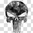 The Punisher logo iCons, Black & Weathered _x, skull transparent background PNG clipart