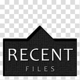 iCons for RocketDock, recent, black Recent files folder transparent background PNG clipart