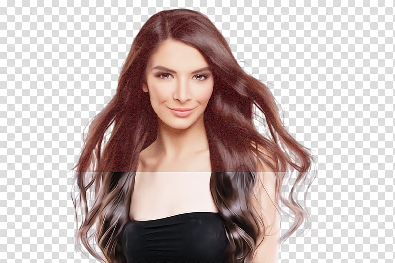 hair face hairstyle long hair brown hair, Beauty, Hair Coloring, Chin, Black Hair, Layered Hair transparent background PNG clipart