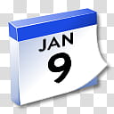 WinXP ICal, blue and white january  calendar transparent background PNG clipart