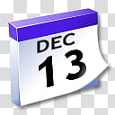 WinXP ICal, December  calendar icon transparent background PNG clipart
