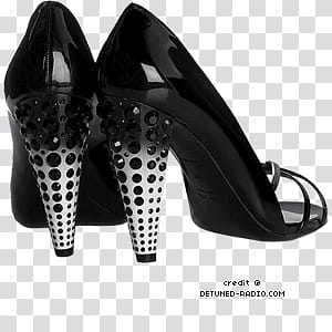 Fashion s, women's black and white patent leather heels transparent background PNG clipart