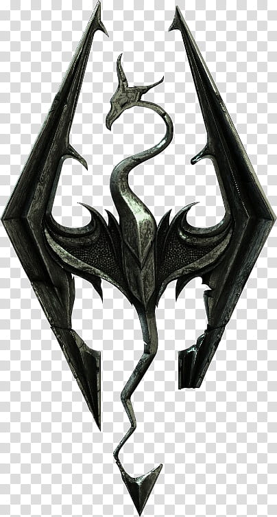 Skyrim Logo , black dragon emblem transparent background PNG clipart