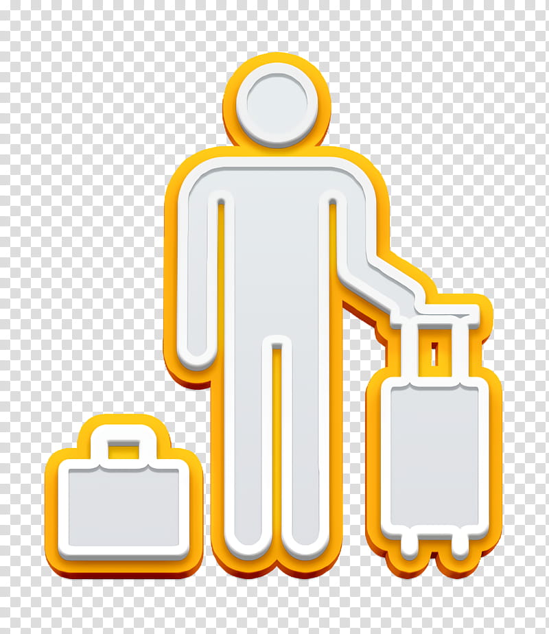 Guest icon Hotel pictograms icon, Text, Yellow, Line, Material Property, Symbol, Logo transparent background PNG clipart