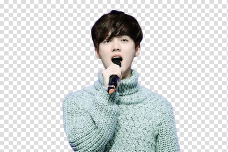 Luhan Sherlock, man singing while holding the microphone transparent background PNG clipart