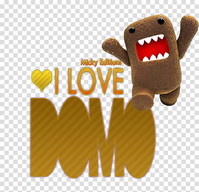 I LOVE DOMO., Domo plush toy transparent background PNG clipart
