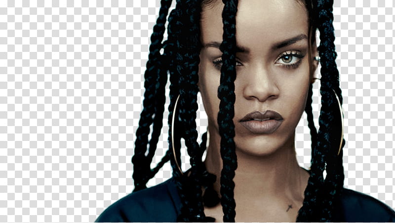 Rihanna , woman's black dread hair transparent background PNG clipart