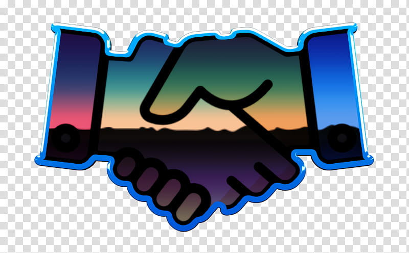 Agreement icon Handshake icon Teamwork icon, Text, Logo, Electric Blue, Gesture transparent background PNG clipart