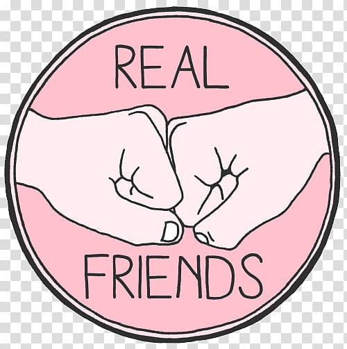 round pink real friends-printed signage transparent background PNG clipart