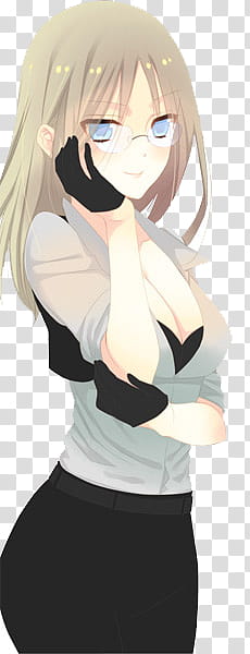 Inu x Boku SS De Renders, female anime character in gray top transparent background PNG clipart