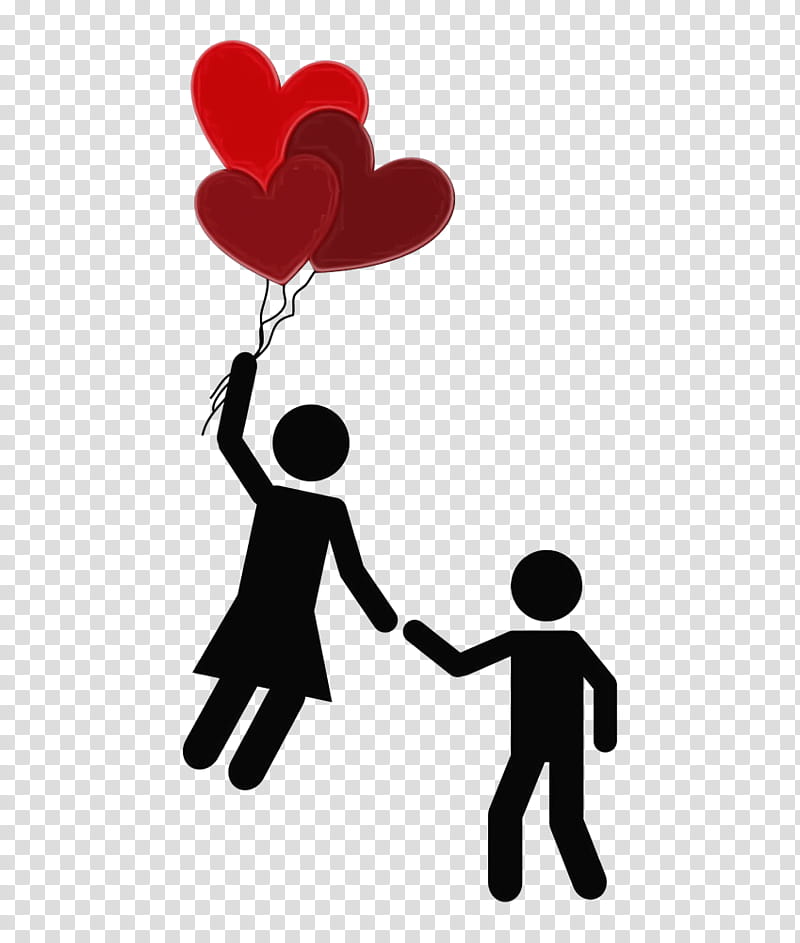 people in nature love balloon heart friendship, Watercolor, Paint, Wet Ink, Interaction, Gesture, Happy, Silhouette transparent background PNG clipart