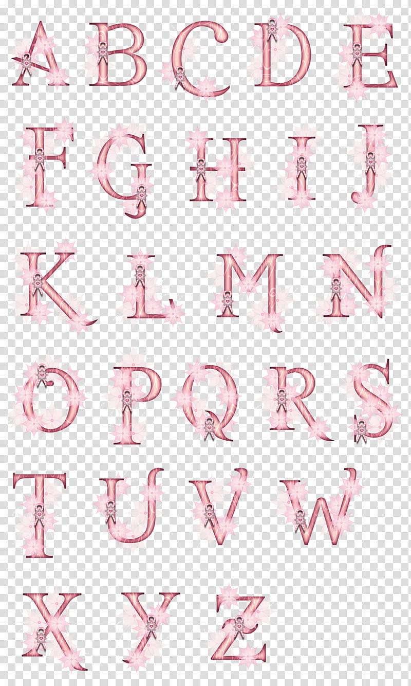 Letters Of Hope Pink LS, pink alphabet illustration transparent background PNG clipart