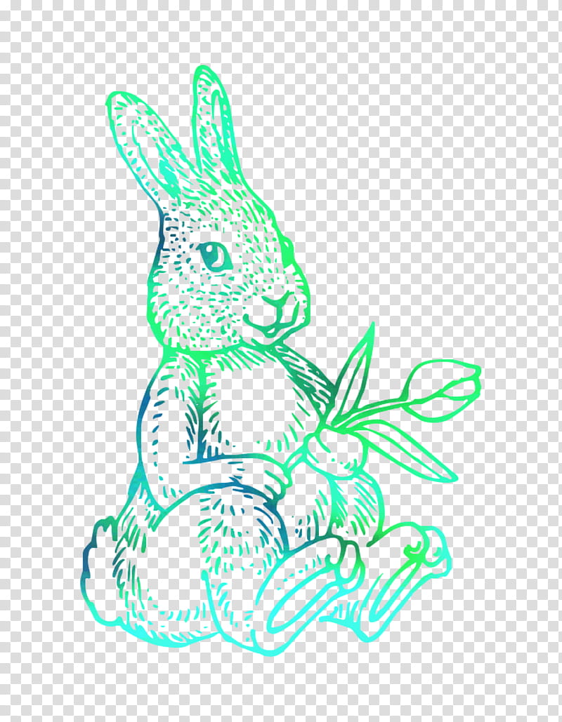Easter Bunny, Hare, Rabbit, Drawing, Line Art, Cartoon, Whiskers, Easter transparent background PNG clipart