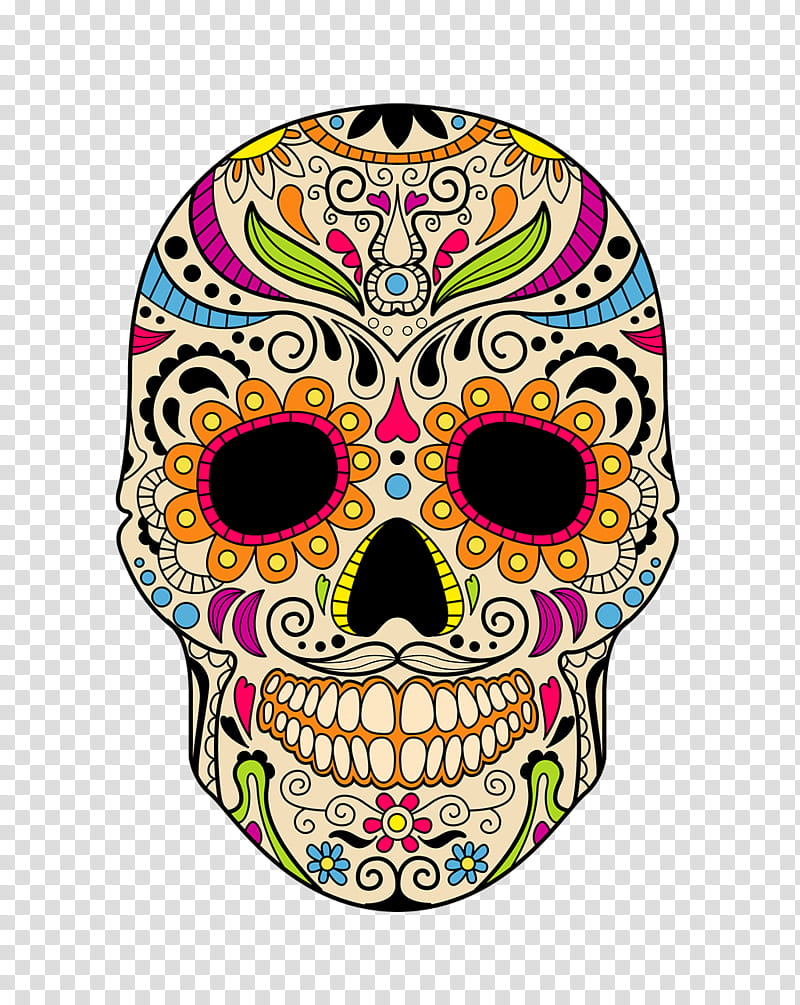 Day Of The Dead Skull, Mexican Cuisine, Calavera, Mexico, Bone, Headgear, Visual Arts transparent background PNG clipart