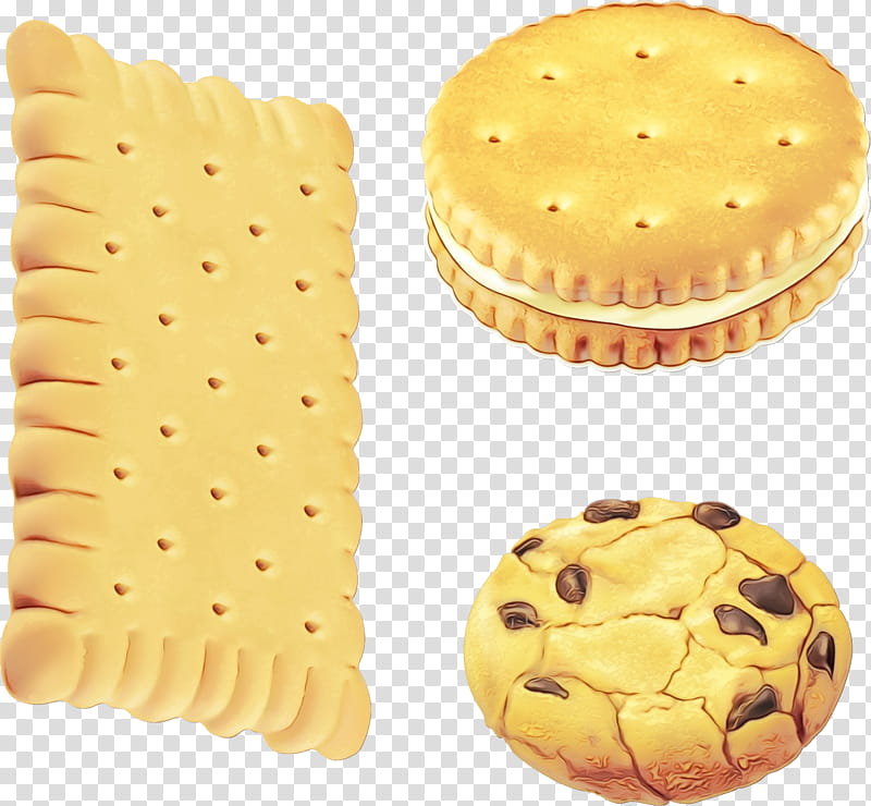 yellow cookies and crackers biscuit baked goods snack, Watercolor, Paint, Wet Ink, Food, Ritz Cracker, Finger Food, Junk Food transparent background PNG clipart