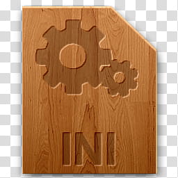 Wood icons for file types, ini, brown INI icon transparent background PNG clipart