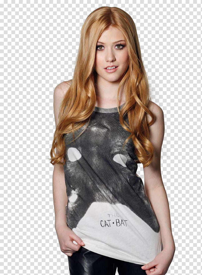 Katherine McNamara, woman in gray and white tank top transparent background PNG clipart