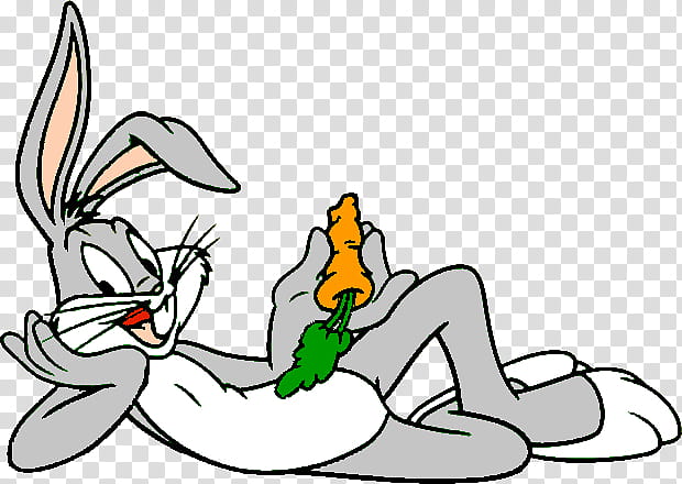 Cute, Looney Tunes Bugs Bunny holding carot art transparent background PNG clipart