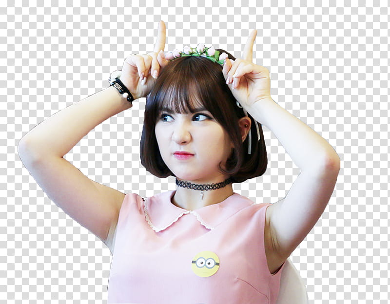 Eunha GFriend Fansign , woman raising arms transparent background PNG clipart