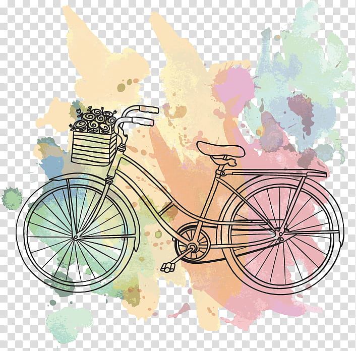 Watercolor Background Frame, Bicycle, Bicycle Tires, Mountain Bike, Drawing, Printing, Bicycle Safety, Motor Vehicle Tires transparent background PNG clipart