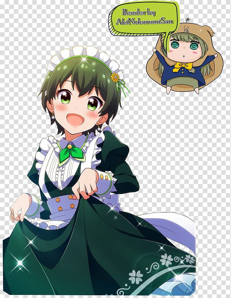 Subaru hoshimori maid render transparent background PNG clipart