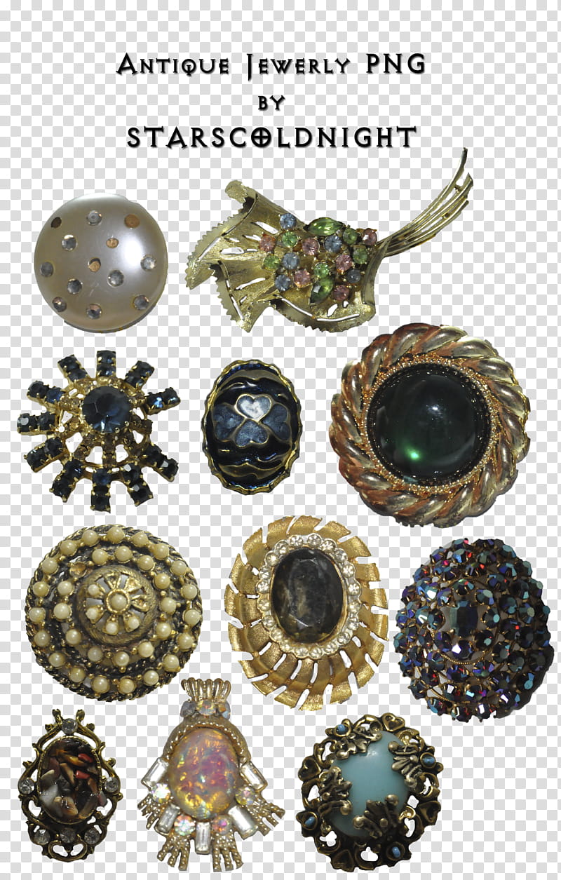 Antique Jewerly, assorted jewelry lot transparent background PNG clipart