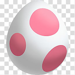 Super Mario Icons, white and pink egg illustration transparent background PNG clipart