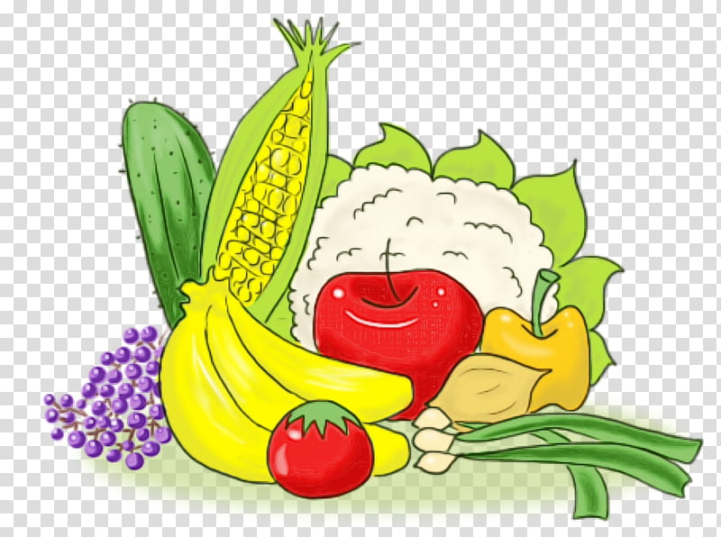 Natural foods food group vegetable plant food, Watercolor, Paint, Wet ...