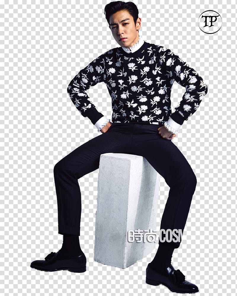 Bigbang Choi Seung hyun T O P, man sitting transparent background PNG clipart