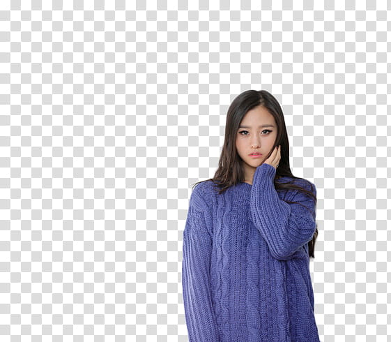 Ulzzang Girl Baek Sumin Yuko, woman in purple sweater taking pose transparent background PNG clipart