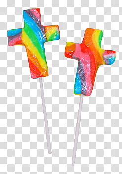 rainbow cross lollipops transparent background PNG clipart