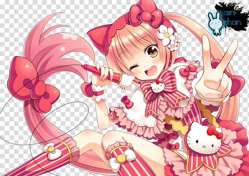 Hello Kitty Anime version RENDER transparent background PNG clipart