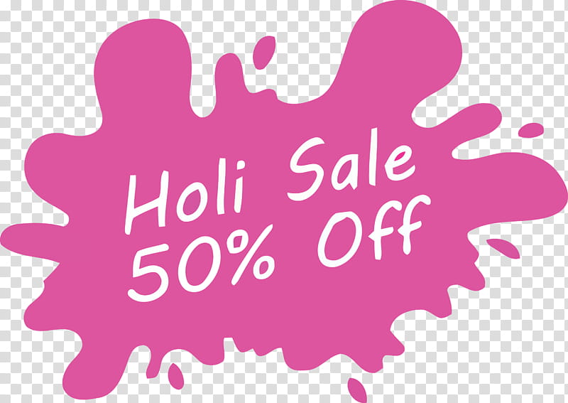 Holi Sale Holi Offer Happy Holi, Text, Pink, Magenta, Logo, Sticker transparent background PNG clipart